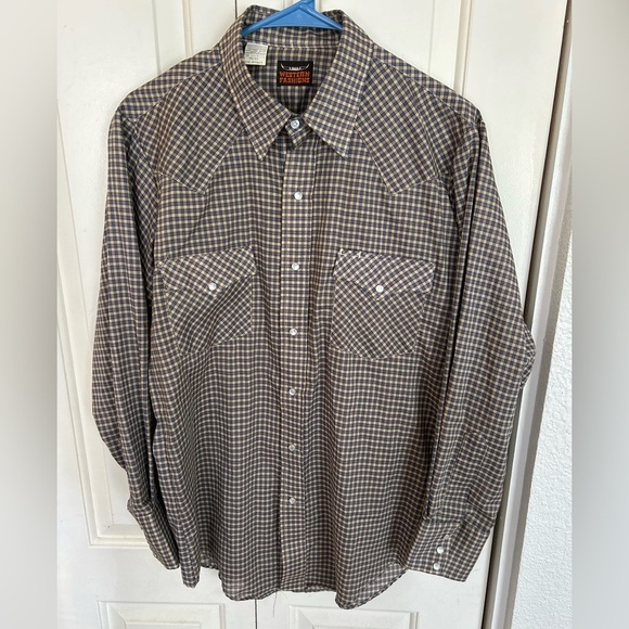 Western Fashions Mens Western style Snap Button Long sleeve Shirt Size 16/33 - Picture 1 of 6